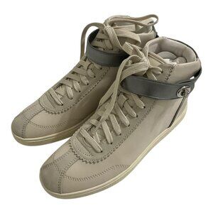 Coach C213 Sheep Kappa Suede High Top Sneakers Chalk Womens 7.5 NEW